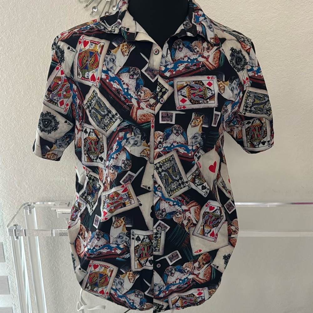 Fresh Prints Of Bel Air Playing Cards Button-down Shirt Poker Dogs